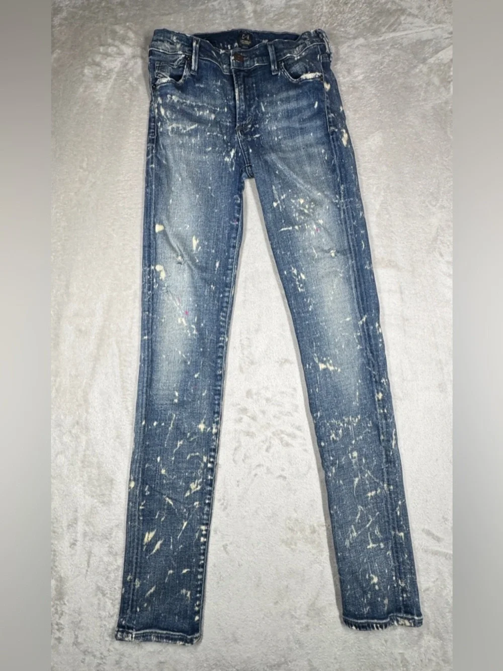 Citizens of Humanity COH Avedon Starry Night Paint Bleach Skinny Blue Jeans 28 - Picture 3 of 17